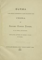 Cover of: Burma: with special reference to her relations with China.