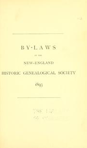 Cover of: By-laws of the New England historic genealogical society