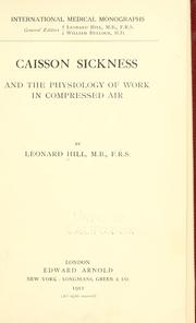 Cover of: Caisson sickness | Leonard Erskine Hill
