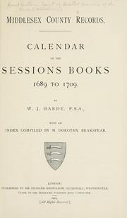 Cover of: Calendar of the Sessions books, 1689 to 1709