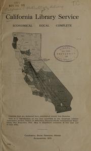 Cover of: California library service by California State Library.