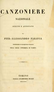 Cover of: Canzoniere nazionale by Pier Alessandro Paravia