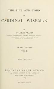 Cover of: life and times of Cardinal Wiseman
