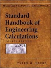 Cover of: Standard Handbook of Engineering Calculations by Tyler Gregory Hicks, S. David Hicks, Tyler G. Hicks, Tyler Hicks, Tyler G. Hicks, Tyler Hicks