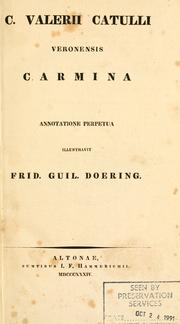 Cover of: Carmina.: Annotatione perpetua illustravit Frid. Guil. Doering.
