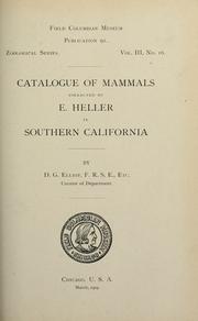 Cover of: Catalogue of mammals collected by E. Heller in Southern California