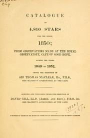 Cover of: Catalogue of stars for the epoch 1850.