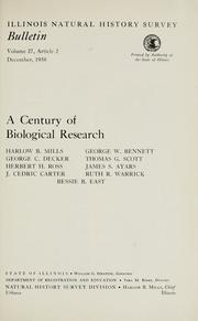 Cover of: A century of biological research by Harlow Burgess Mills