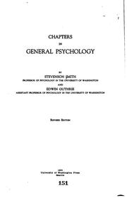 Cover of: Chapters in general psychology