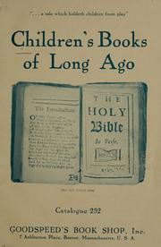 Children's books of long ago by Goodspeed's Book Shop (Boston, Mass.)