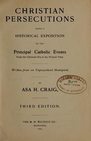 Christian persecutions by Craig, Asa H. (Asa Hollister), 1847-1934