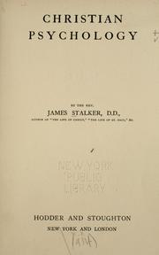 Cover of: Christian psychology by James Stalker