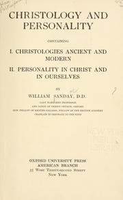 Cover of: Christology and personality by A. Sanday