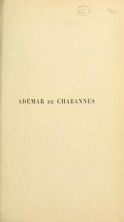 Cover of: Chronique by Adémar de Chabannes