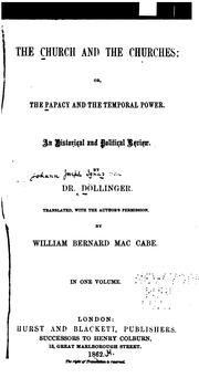 Cover of: The church and the churches by Johann Joseph Ignaz von Döllinger