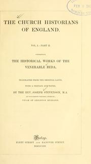 Cover of: The Church historians of England by translated from the original Latin, with a pref. and notes, by Joseph Stevenson.