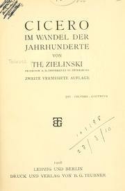 Cover of: Cicero im Wandel der Jahrhunderte.