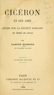 Cover of: Cicéron et ses amis by Boissier, Gaston