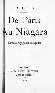 De Paris au Niagara by Charles Jules Bigot