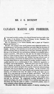 Cover of: Canada's marine and fisheries by Sir John George Bourinot