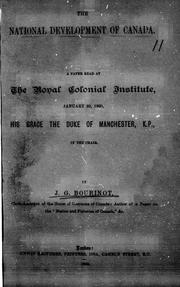 Cover of: The national development of Canada by Sir John George Bourinot