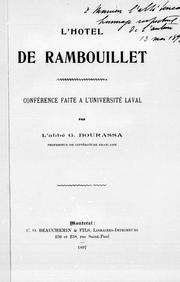 Cover of: L' Hôtel de Rambouillet: conférence faite à l'Université Laval