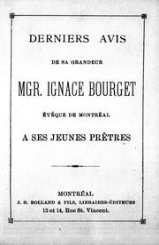 Cover of: Derniers avis à ses jeunes prêtres