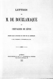 Cover of: Lettres de M. de Boulamaque au Chevalier de Lévis
