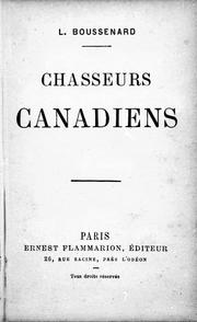 Cover of: Chasseurs canadiens by Louis Boussenard