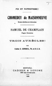 Cover of: Chomedey de Maisonneuve by S. Corbeil, S. Corbeil