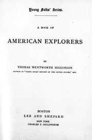 Cover of: A book of American explorers
