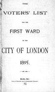 Cover of: The Voters' list for the city of London, 1895 by 