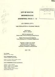 Cover of: City of Boston neighborhood statistical areas 1-48: U.S. census (stf 1), 1990 census of population and housing tables. | Boston Redevelopment Authority
