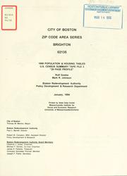 City of Boston zip code area series, brighton, 02135, 1990 population and housing tables, U.S. census summary tape file 3 by Boston Redevelopment Authority