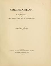 Cover of: Coleridgeiana by Thomas James Wise