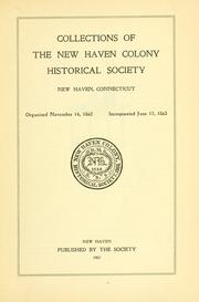 Cover of: Collections of the New Haven colony historical society