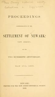 Cover of: Collections of the New Jersey historical society ...