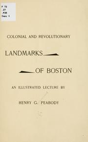 Cover of: Colonial and revolutionary landmarks of Boston