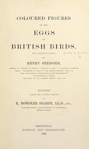 Cover of: Coloured figures of the eggs of British birds by Frederic Seebohm
