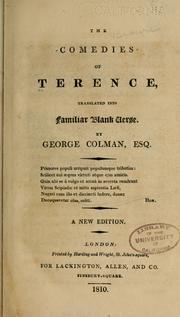 Cover of: The comedies of Terence by Publius Terentius Afer