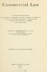 Commercial law by John Aldrich Chamberlain