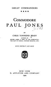 Cover of: Commodore Paul Jones by Cyrus Townsend Brady