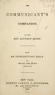 Cover of: The communicant's companion.