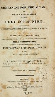 Cover of: A companion for the altar by John Henry Hobart