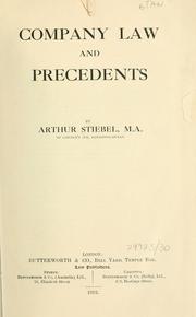 Cover of: Company law and precedents.