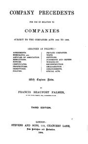 Cover of: Company precedents, for use in relation to companies subject to the Companies acts 1862 to 1883.: With copious notes.