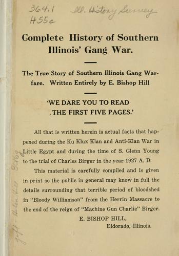 Complete history of southern Illinois' gang war by E. Bishop Hill