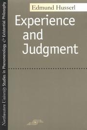 Cover of: Experience and Judgment (SPEP)