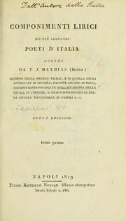 Cover of: Componimenti lirici de' più illustri poeti d'Italia.