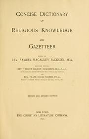 The concise dictionary of religious knowledge and gazetteer by Samuel Macauley Jackson